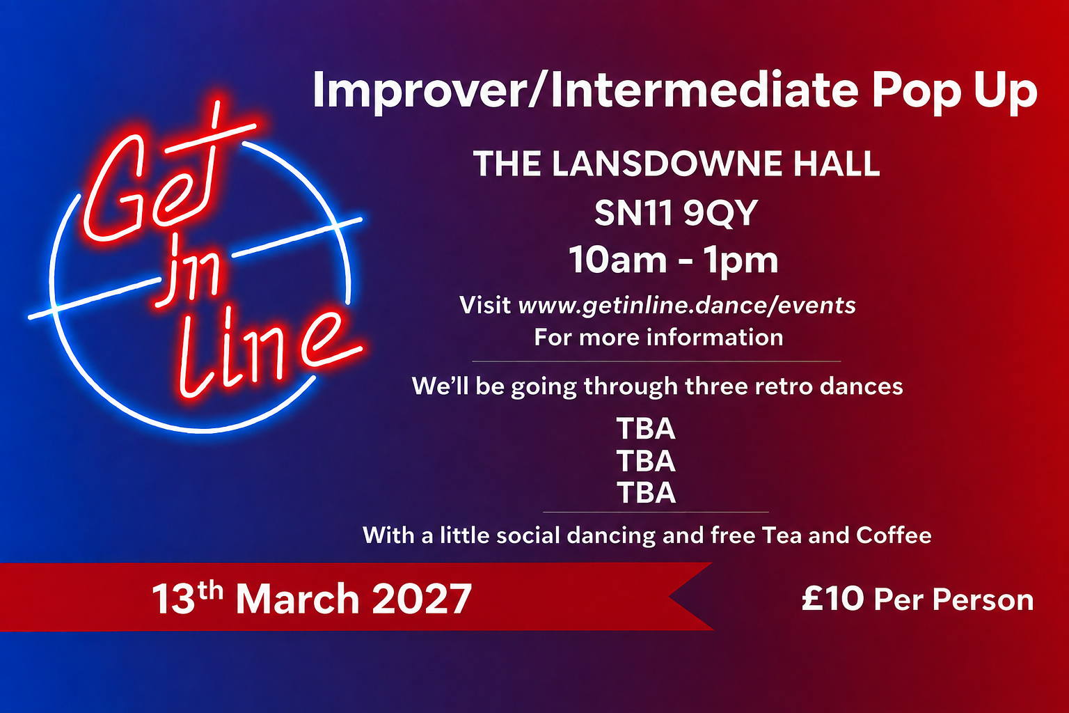 Improver / Intermediate Pop Up at Lansdowne Hall - Get In Line event