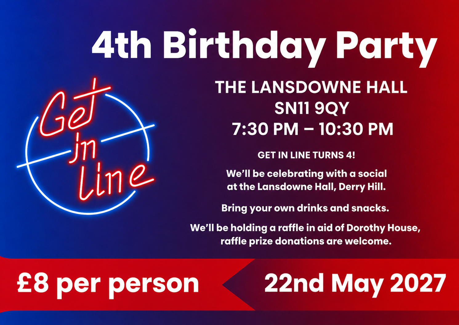 4th Birthday Party at Lansdowne Hall - Get In Line event