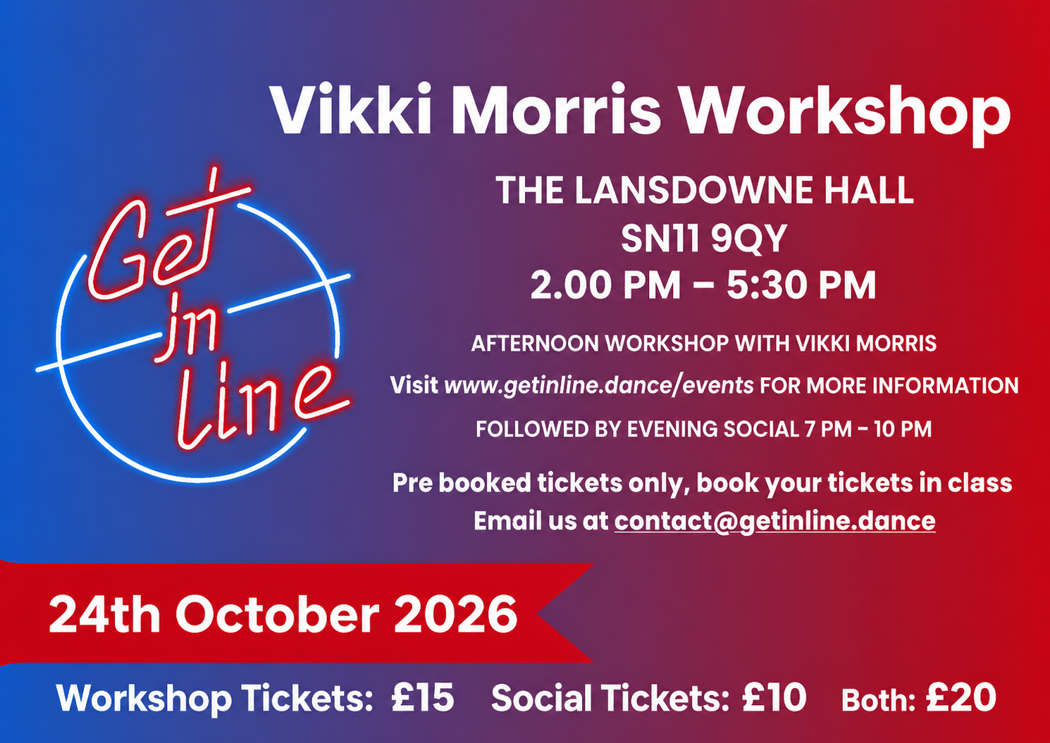 Vikki Morris Workshop at Lansdowne Hall - Get In Line event