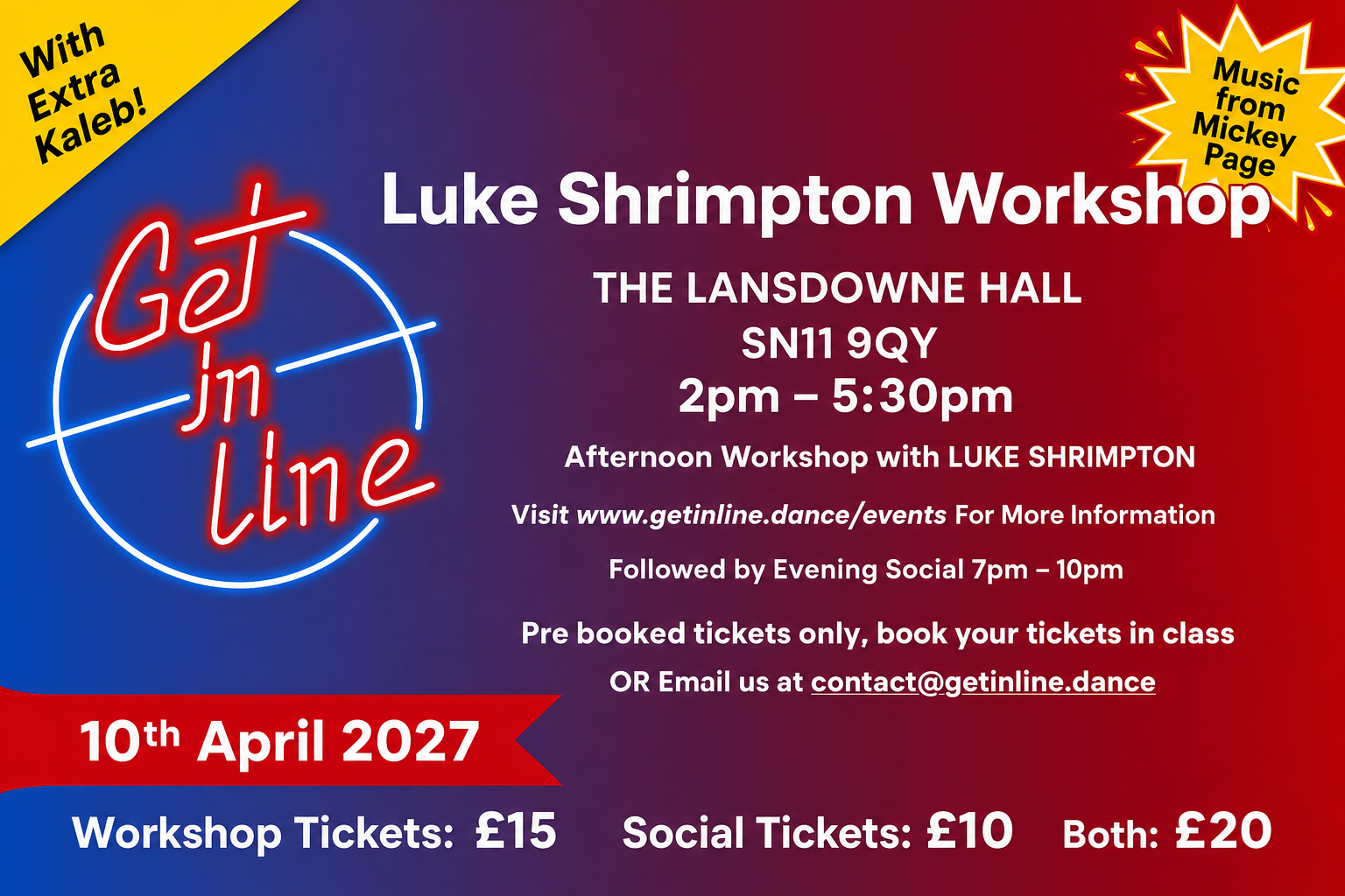 Luke Shrimpton Workshop at Lansdowne Hall - Get In Line event