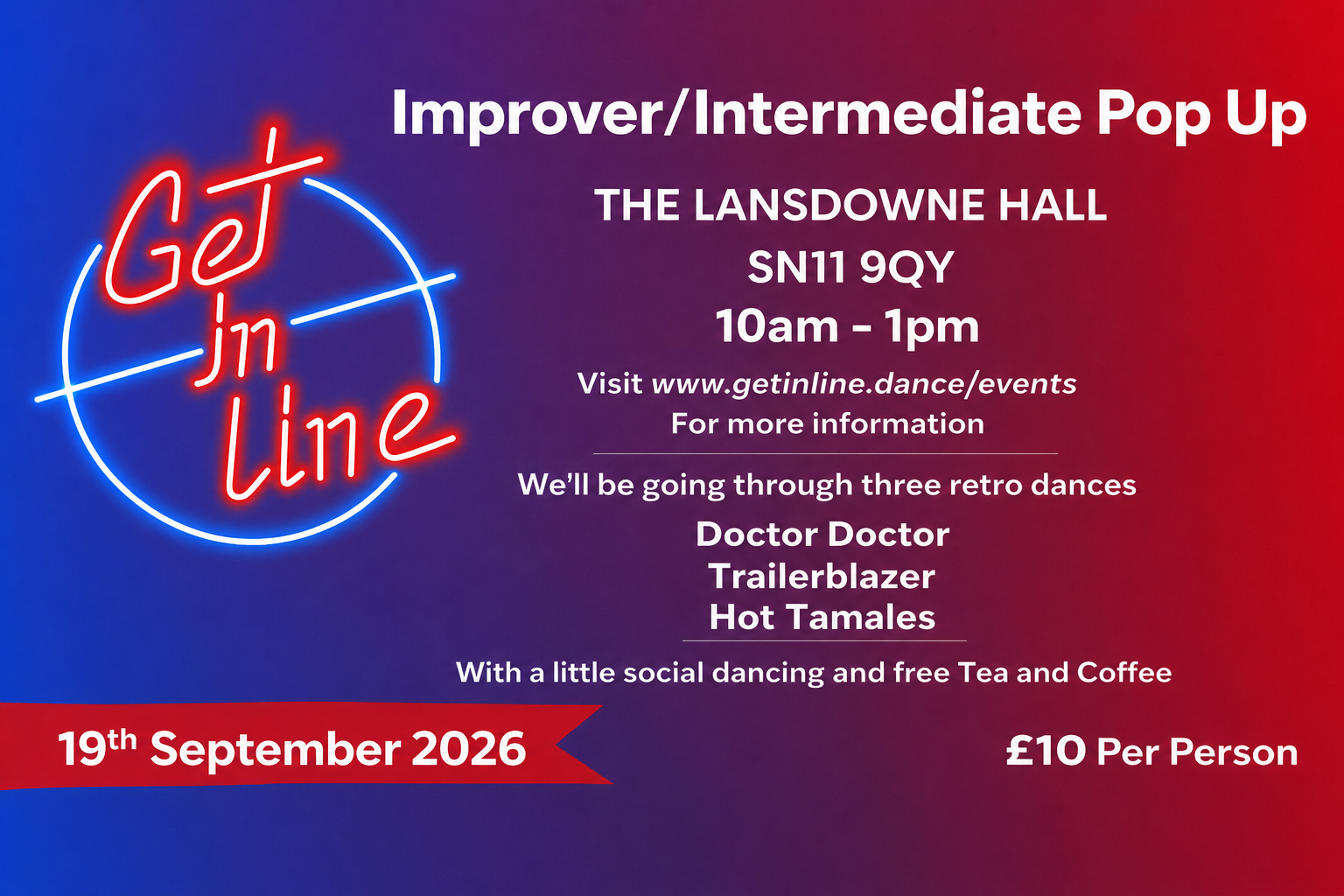 Improver / Intermediate Pop Up at Lansdowne Hall - Get In Line event